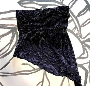 URBAN OUTFITTERS Textured Velvet Lace Strapless Tube Top Tank Women’s XS NWT thumbnail 1