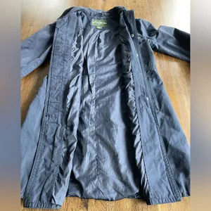 Eddie Bauer Navy Christine Trench Coat Cotton Nylon Preppy Classic - Size XS thumbnail 5