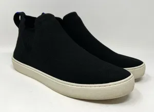 Rothy's Chelsea Sneakers Womens Size 10.5 Black Knit Pull On Shoes Boots Booties thumbnail 1
