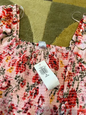 NWT Old Navy Fit & Flare Long Sleeve Mini Dress Pink Floral Size XS PETITE thumbnail 3