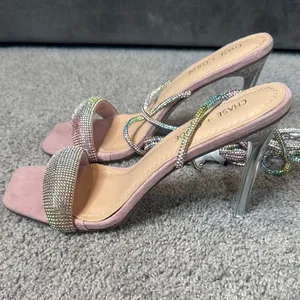 Pink Chase & Chloe Gia Rhinestone Strappy Open Toe Stiletto High Heel Size 9 NEW thumbnail 10