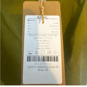 OGL Asymmetric Side Ruched Built-In Bra Tank Top Olive Oil Green Size S New thumbnail 4