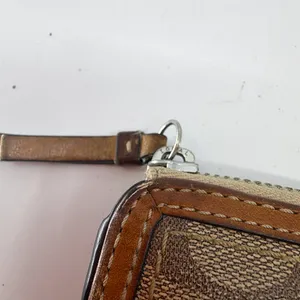Coach Signature C Zip Around Brown Coated Canvas Wallet thumbnail 3