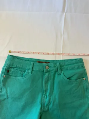 Judy Blue Shorts Womens Large Sienna Aquamarine Frayed Hem thumbnail 7