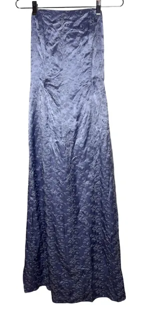 Jessica McClintock Lavender Purple Floral Embroidered Maxi Dress Size 10 thumbnail 1
