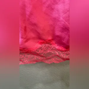 Victoria's‎ Secret Y2K Vintage Neon Pink Satin Lace Top Size M thumbnail 3
