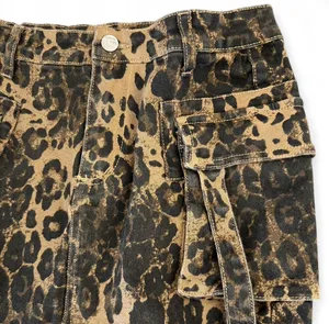 Leopard print mini denim skirt Brown Size M thumbnail 3