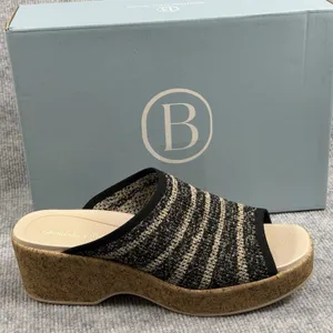 LifeStride BZees Size-11M Women's Very Ready Wedge Sandal Blacksand thumbnail 1