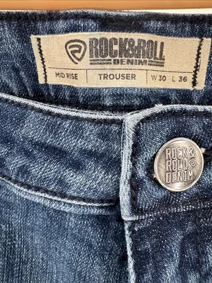 Rock & Roll Cowgirl boot cut Leg Indigo Jeans western rodeo 30x36 country casual thumbnail 7