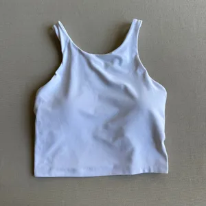 Athleta White Purpose Crop Longline Sports Bra thumbnail 2