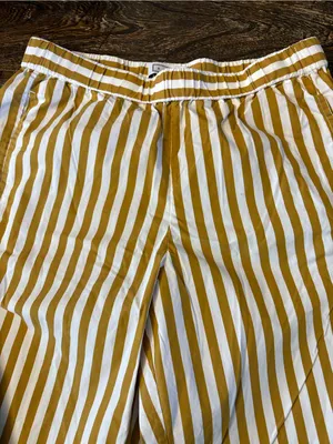 AYR The Beach Club Striped Pants Womens Small Yellow Excellent Pull On Wide Leg thumbnail 7