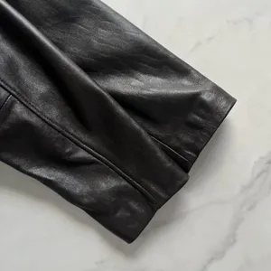 N.Y.D.A Leather Jacket Women Brown Soft Full Zip Modern Minimalist Moto Sz Large thumbnail 12
