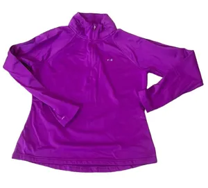 Women's Purple Quarter Zip Long Sleeve Pullover Athletic Top Size M thumbnail 1