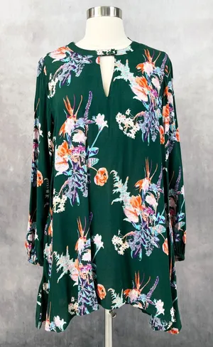 World‎ Market Womens Addy Tunic Top Blouse S/M Tropical Floral Swing Feminine thumbnail 1
