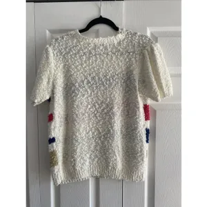 Western Connection Vintage Popcorn‎ Knit Sweater Womens Size M White Striped 80s thumbnail 6
