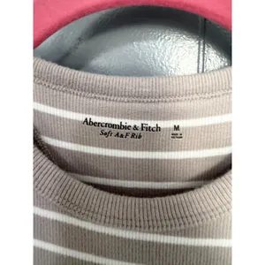 Abercrombie & Fitch Soft A&F Rib Tan Striped Sleeveless High Neck Bodysuit M thumbnail 2