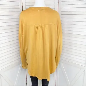 Free People Free Spirt Embroidered Knit Henley Top Peach‎ Fuzz XS thumbnail 6