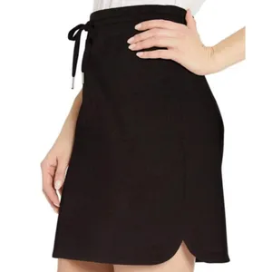 Daily Ritual Terry Cotton and Modal Drawstring Skirt Womens XS Black Mini Casual thumbnail 3