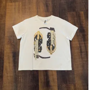 Queen of Sparkle Cowboy Boot Fringe Rhinestone Graphic Tee Cream Small thumbnail 9