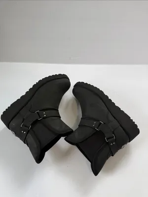 UGG Black Women's Ankle Booties with Harness Detail thumbnail 6