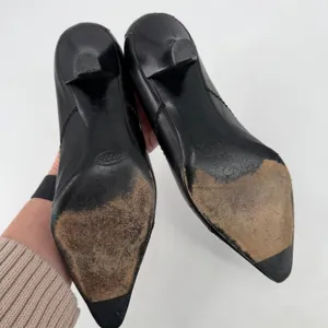 Tods Kitten Heel Pumps Womens‎ 36 Black Leather Suede Pointed Toe Office Siren thumbnail 12