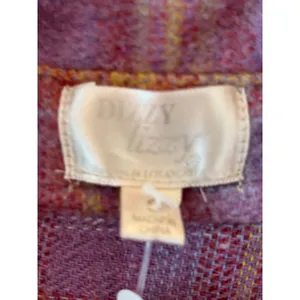 Dizzy Lizzy Purple Orange Plaid Shacket Button‎ Down Shirt Jacket Small thumbnail 5