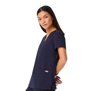 FIGS Navy V Neck Casma Scrub Top Small thumbnail 4