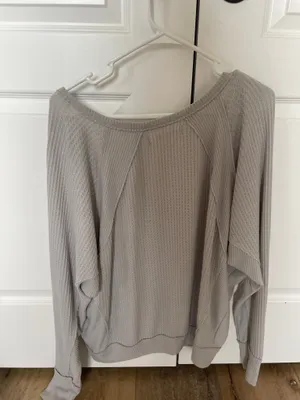 Free People Grey Long Sleeve Top thumbnail 2