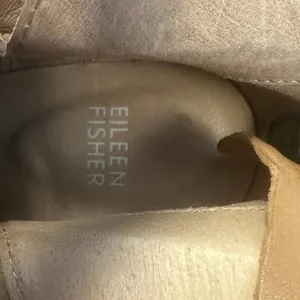 Eileen Fisher‎ Derby Ankle Boots Tan Nubuck Leather Stacked Heel Preppy Career 6 thumbnail 9