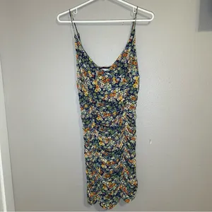 NEW Urban Outfitters Moonbeam Floral ruched mesh mini dress women’s size large thumbnail 3