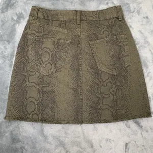 Hollister Olive Ultra High Rise Denim Snake Pattern Skirt 7 Y2K Preppy thumbnail 2