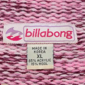 Billabong Womens Wool Blend Pullover Knit Sweater Pink Size XL‎ Mock Neck Y2K thumbnail 5
