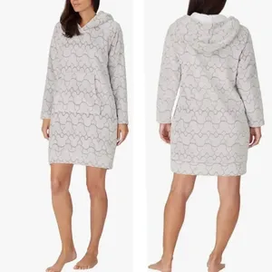 Disney Mickey Mouse Fleece Hoodie Dress Lounge Cozy Blanket Grey Woman's Size M thumbnail 3