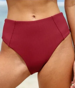 Berlook High Waist Full Coverage Bikini Jacquard Medium Red thumbnail 1