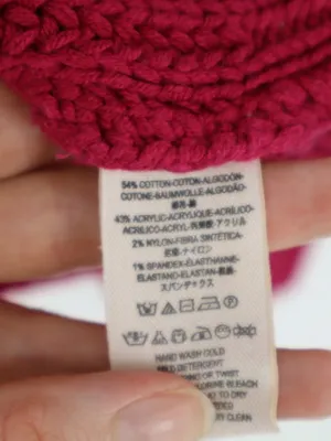 Free People Oversized Cowl Neck Sweater Fuchsia Pink Chunky Knit Slouchy Medium thumbnail 6