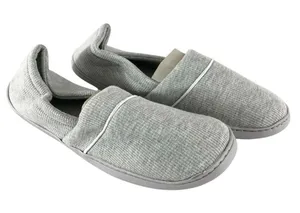 Womens Slippers Clogs Fabric Ribbed Slip On Gray Size 10 thumbnail 1