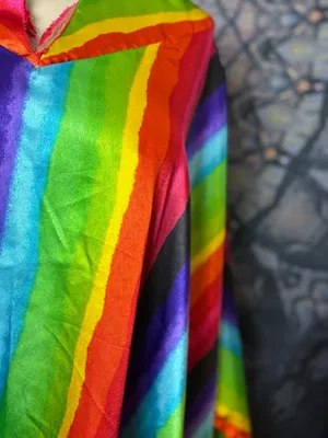 Rainbow Silky Robe/ Poncho/ Dress (Vintage!) Multiple thumbnail 7
