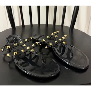 Nicole Miller black jelly studded sandals size 6 thumbnail 2