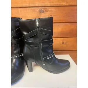 Ride Tec Women's 3 Buckle Riding Boots - Black* Leather * Heeled * Sz 10 thumbnail 7