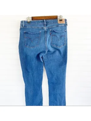 Levis Mid Rise Skinny Jeans‎ Womens 14M Medium Wash Blue Denim W32 L32 thumbnail 3
