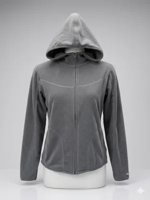 Columbia Women’s Gray Full Zip Fleece Hoodie Jacket Size Medium Super Soft thumbnail 1