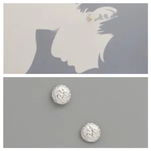 925 Sterling Cultured Pearl Single Stud Set Gorjana Carmel Hammered Gray Cream thumbnail 6