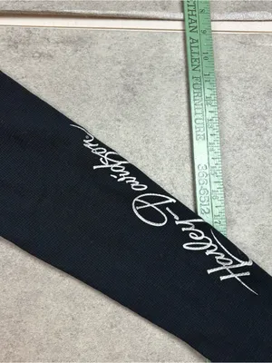 Harley Davidson Womens Thermal Hoodie Black Rhinestone Henley Waffle Knit Large thumbnail 3