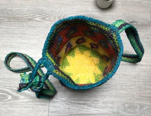 handmade knit crochet hippie boho crossbody bag thumbnail 3