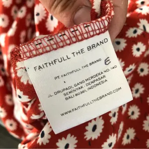 Faithfull the Brand Playa Red Floral Cropped Wide Leg Jumpsuit Tie Back XS 2 thumbnail 11