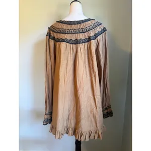 Free People Embroidered Tassel Boho‎ Mini Dress Brown Black m whimsi cottage Y2K thumbnail 5