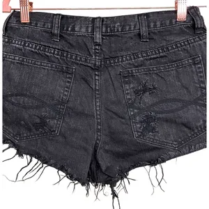 Abercrombie & Fitch Black Distressed Cut Off Jean Shorts Women’s Size‎ 6/28 thumbnail 4