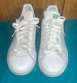 Adidas White and Green Stan Smith Sneakers thumbnail 1