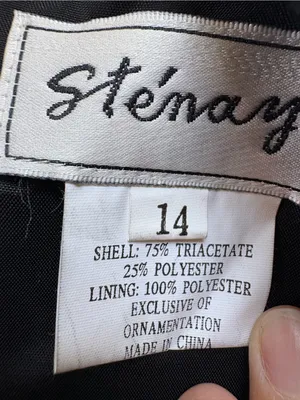 Vintage Stenay Black Silver Beaded Maxi Gown Size 14 90s Y2K Formal Dress thumbnail 4