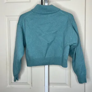 Wilfred 100% Wool Mock Neck Sweater Aritzia Teal M thumbnail 11